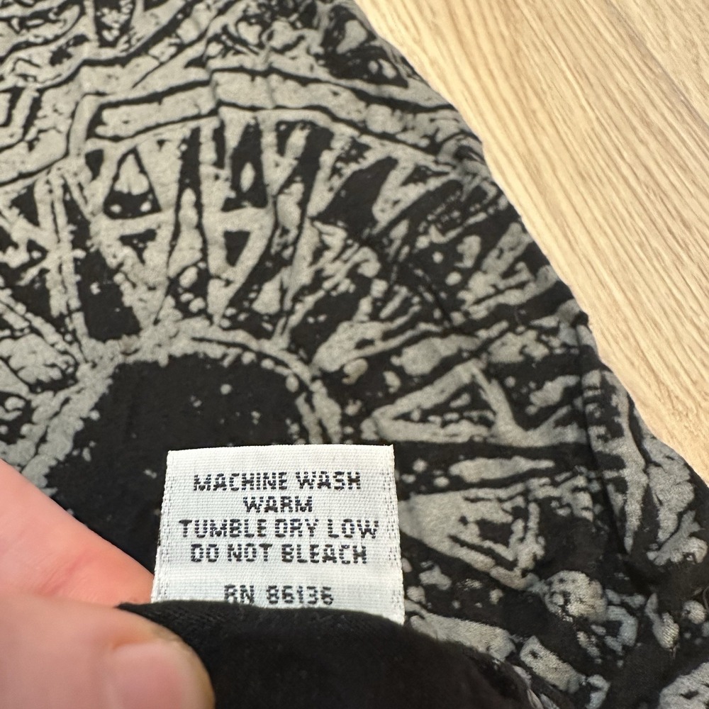 Bryn Walker Black Grey High Low Asymmetrical Tunic Top Print Lagenlook Sz 1X EUC - Picture 5 of 10